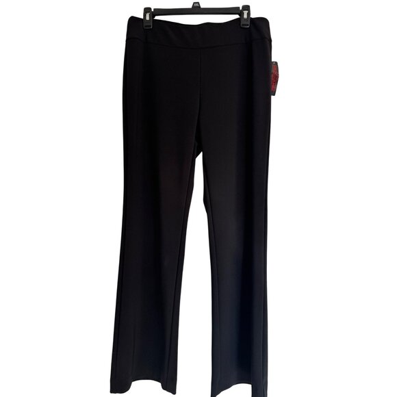 Krazy Larry Black Pull On Knit Pants Size 12 Stretchy Straight Leg Non Wrinkle N - Picture 1 of 10